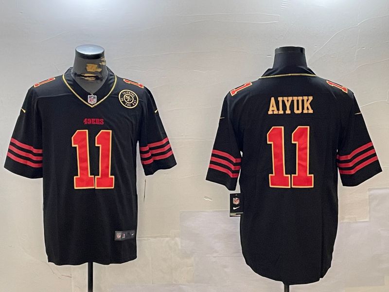 Men San Francisco 49ers #11 Aiyuk Black Gold 2024 Nike Limited NFL Jersey style 12302->san francisco 49ers->NFL Jersey